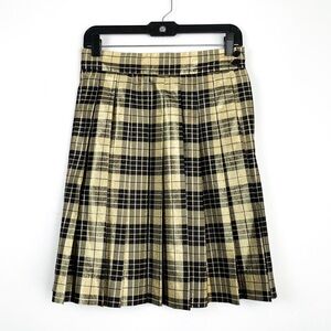 Metallic plaid miniskirt by Talbots vintage 90s schoolgirl skirt gold & black